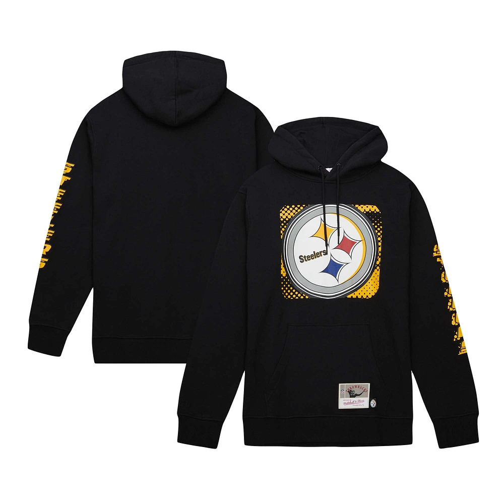 Chandail à capuchon pour homme Mitchell & Ness Pittsburgh Steelers Gridiron Classics Big Face 7.0 noir