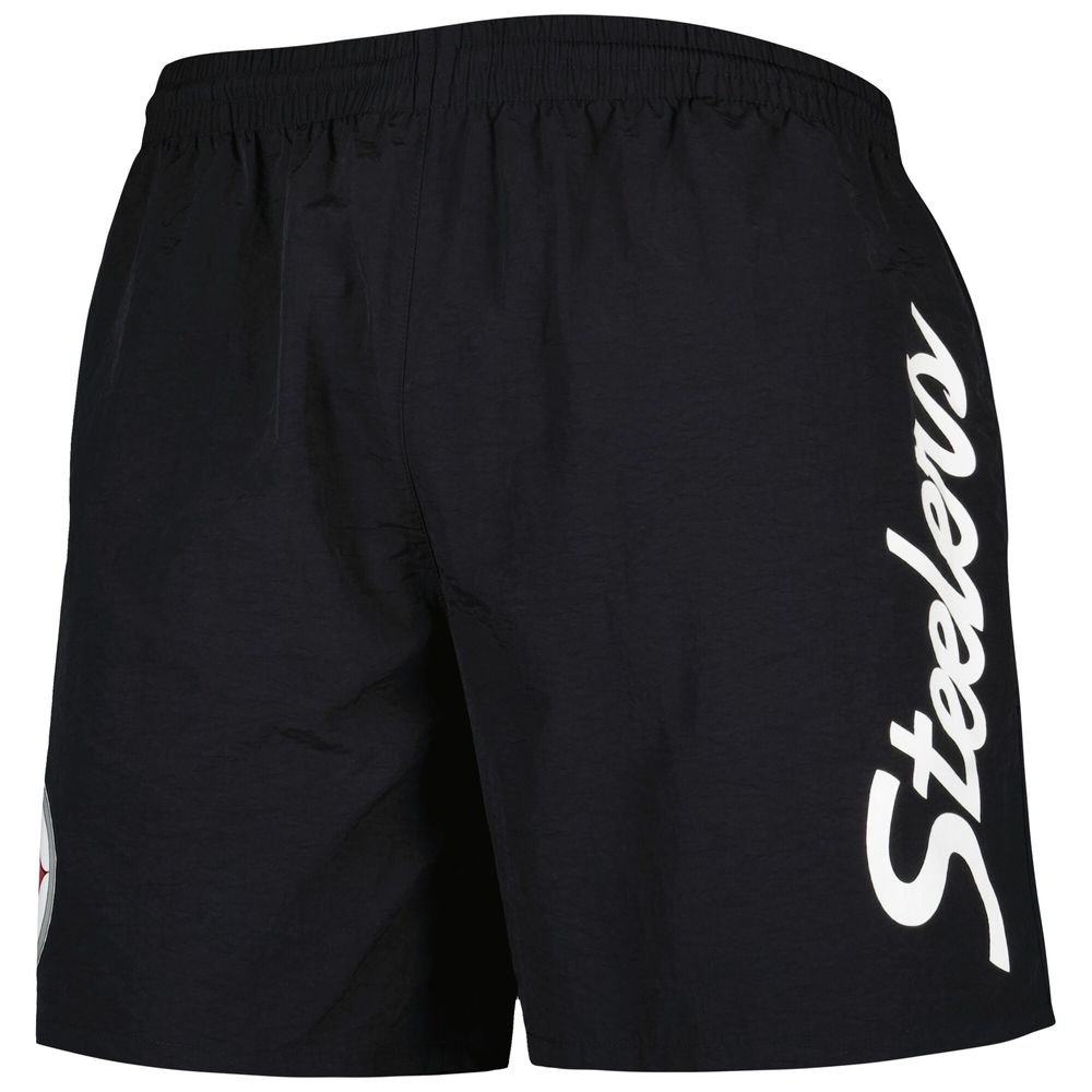 Men's Mitchell & Ness Black Pittsburgh Steelers Team Essentials Nylon Shorts