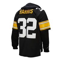 Men's Mitchell & Ness Franco Harris Black Pittsburgh Steelers Player Name Number Hoodie Legacy Jersey