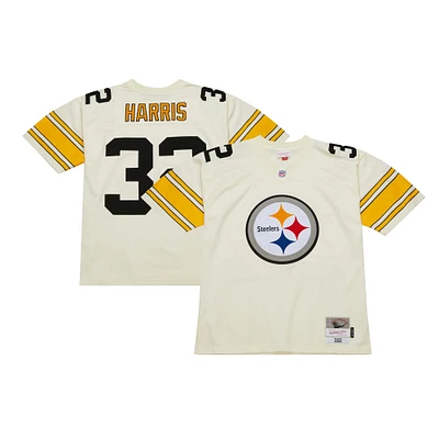 Maillot Mitchell & Ness Franco Harris crème Pittsburgh Steelers Chainstitch Legacy pour hommes