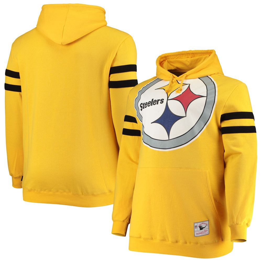 Youth Gold Pittsburgh Steelers Big Face Fleece Pullover Hoodie