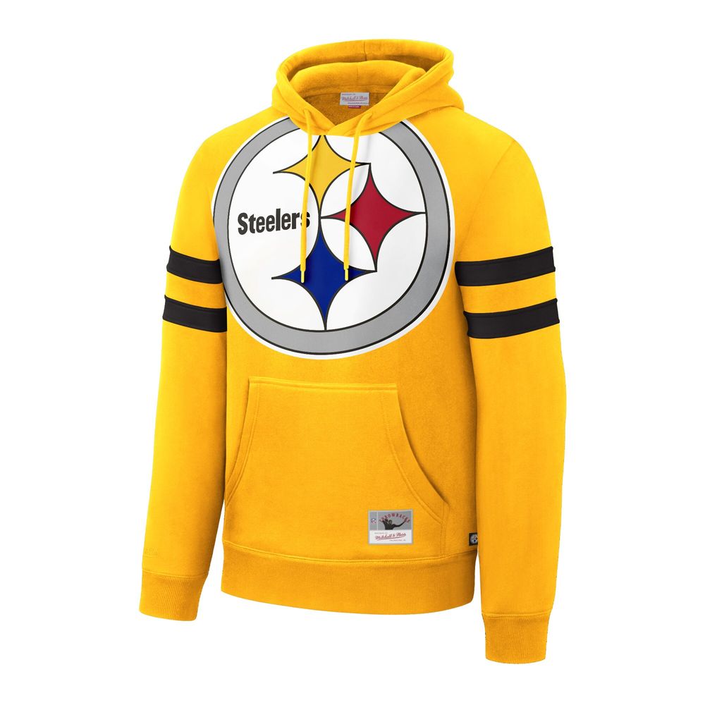 Pittsburgh Steelers Mitchell & Ness Youth Big Face Pullover Hoodie - Gold