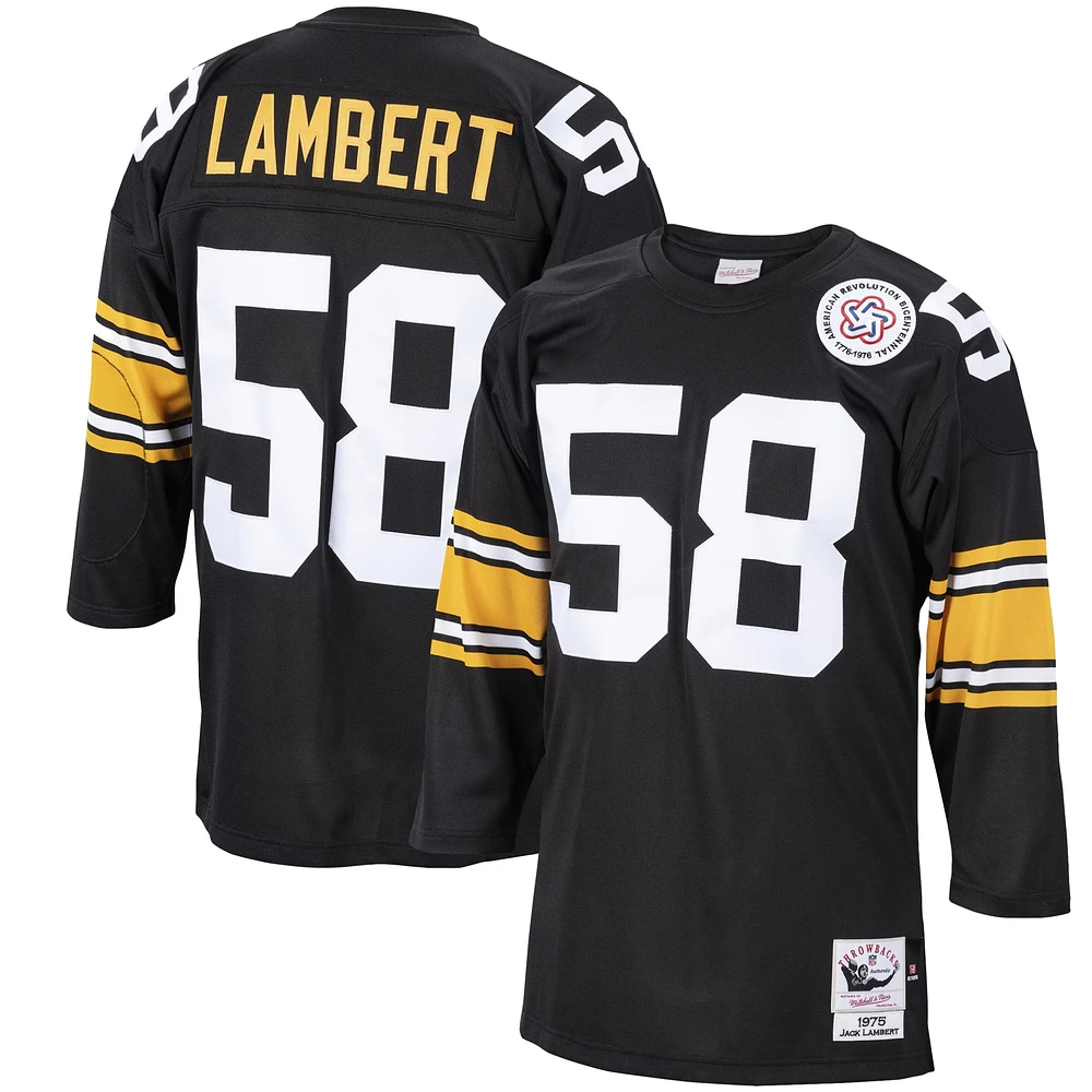 Men's Mitchell & Ness Jack Lambert Black Pittsburgh Steelers 1975 Authentic Throwback Retired Player Jersey