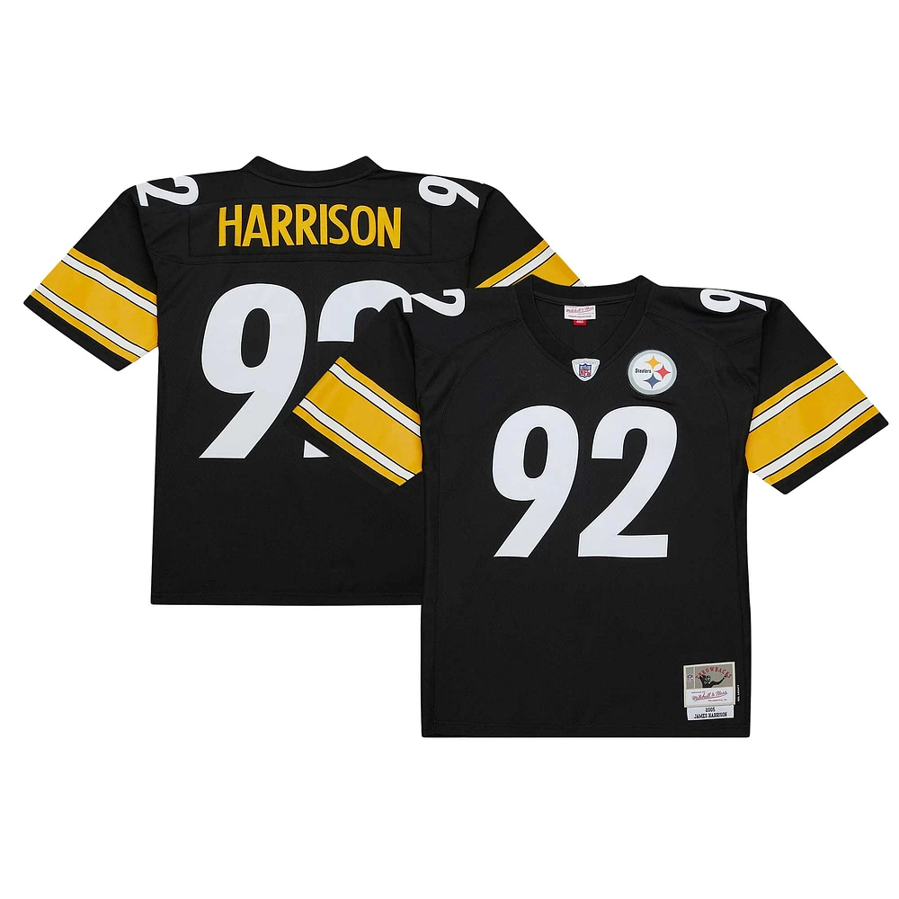 Men's Mitchell & Ness James Harrison Black Pittsburgh Steelers Legacy Replica Jersey