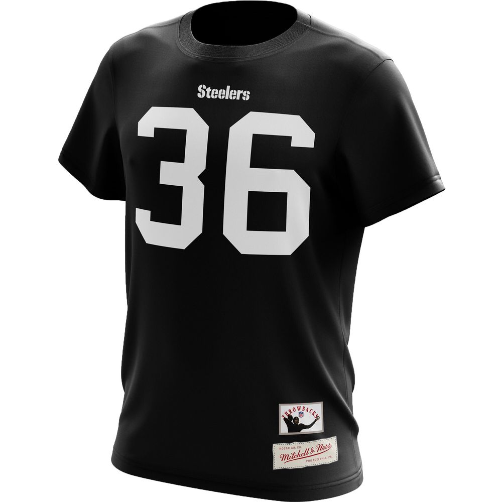 Men's Mitchell & Ness Jerome Bettis Black Pittsburgh Steelers Name Number - T-Shirt