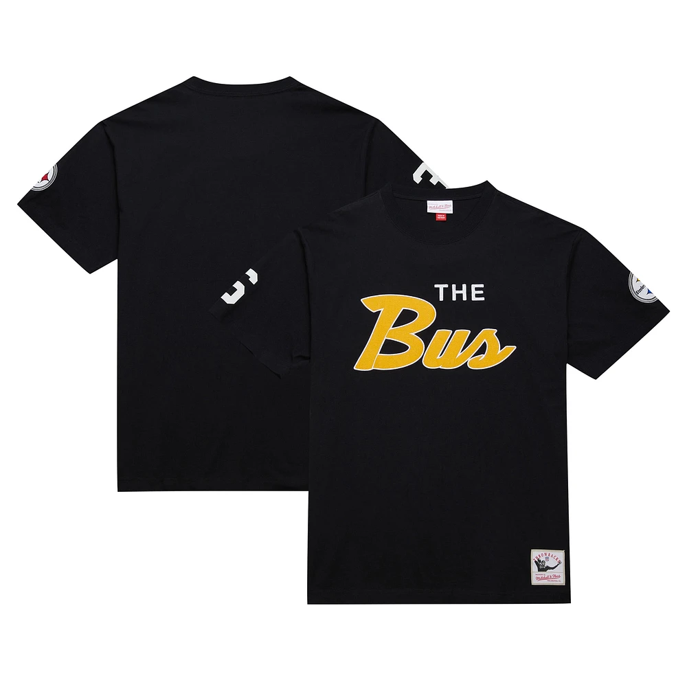 T-shirt noir pour hommes Mitchell & Ness Jerome Bettis Pittsburgh Steelers surnom de joueur retraité