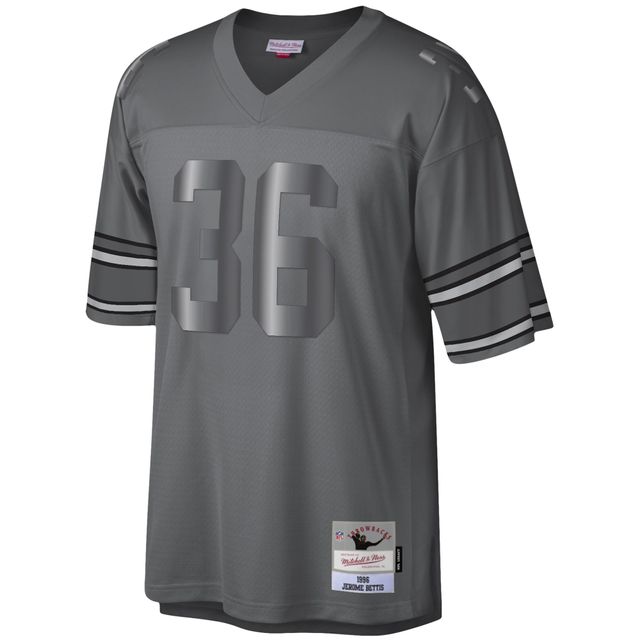 Maillot Mitchell & Ness Jerome Bettis Charcoal Pittsburgh Steelers 1996 pour homme, joueur retraité Metal Legacy