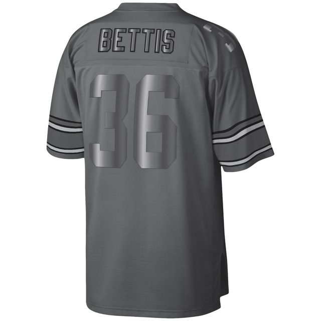 Maillot Mitchell & Ness Jerome Bettis Charcoal Pittsburgh Steelers 1996 pour homme, joueur retraité Metal Legacy