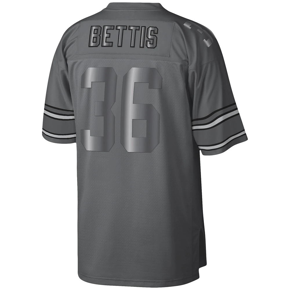 Men's Mitchell & Ness Jerome Bettis Charcoal Pittsburgh Steelers 1996 Retired Player Metal Legacy Jersey