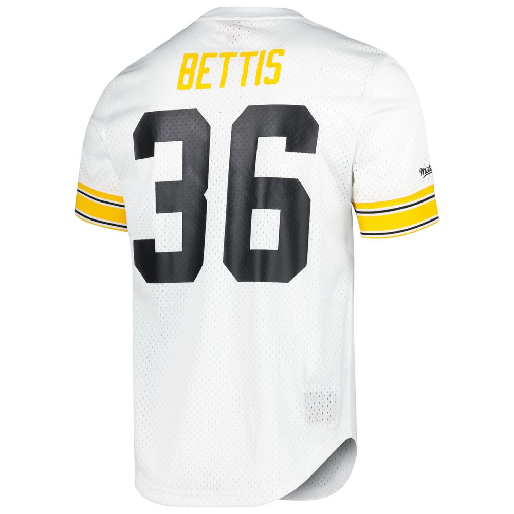 Men's Mitchell & Ness Jerome Bettis White Pittsburgh Steelers Retired Player Name Number Mesh Top