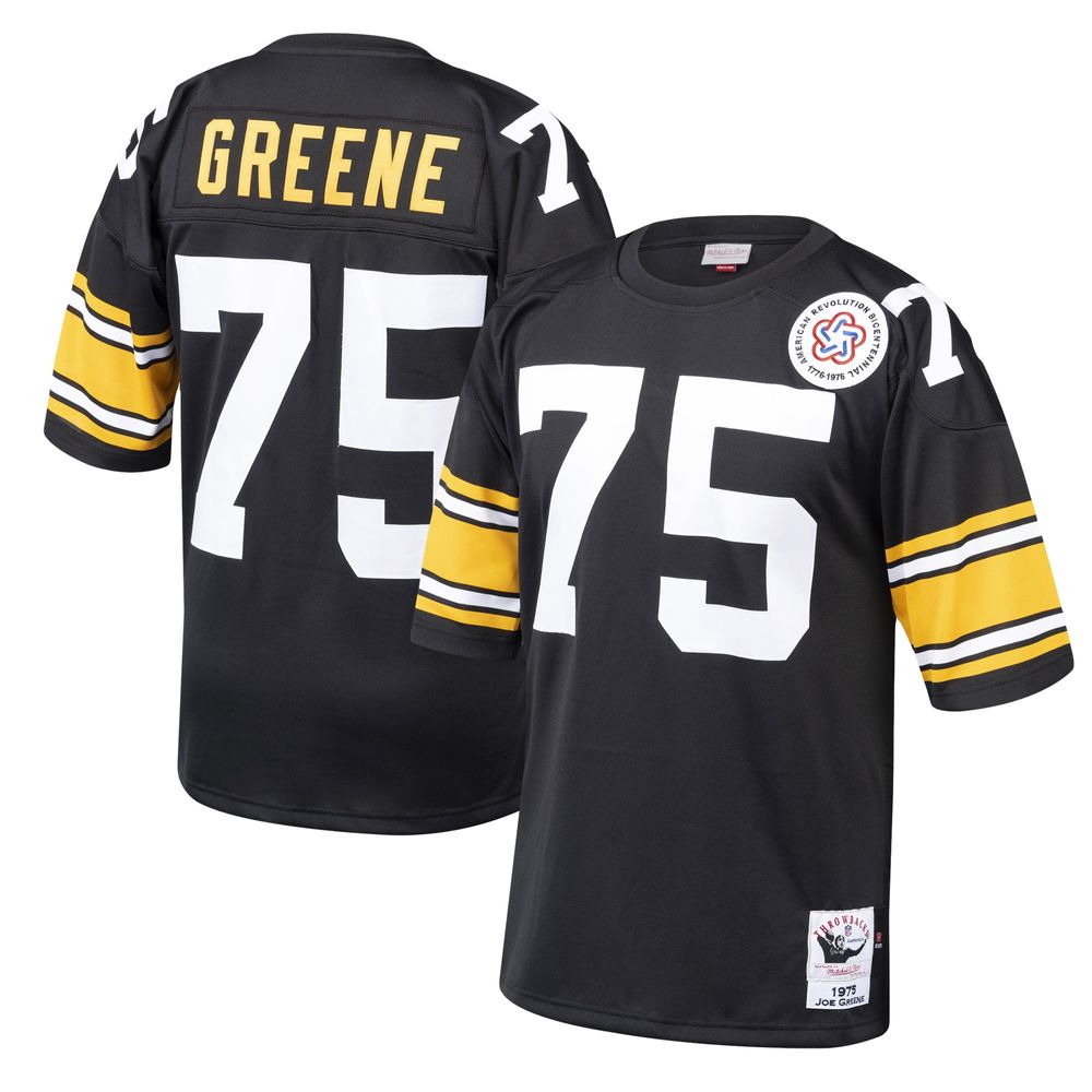 Men's Mitchell & Ness Joe Greene Black Pittsburgh Steelers 1975 Authentic Throwback Retired Player Jersey