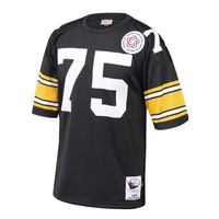 Men's Mitchell & Ness Joe Greene Black Pittsburgh Steelers 1975 Authentic Throwback Retired Player Jersey