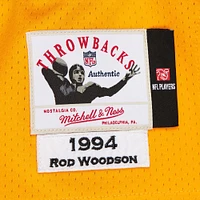 Maillot de joueur retraité authentique Mitchell & Ness Rod Woodson Gold Pittsburgh Steelers 1994 pour homme