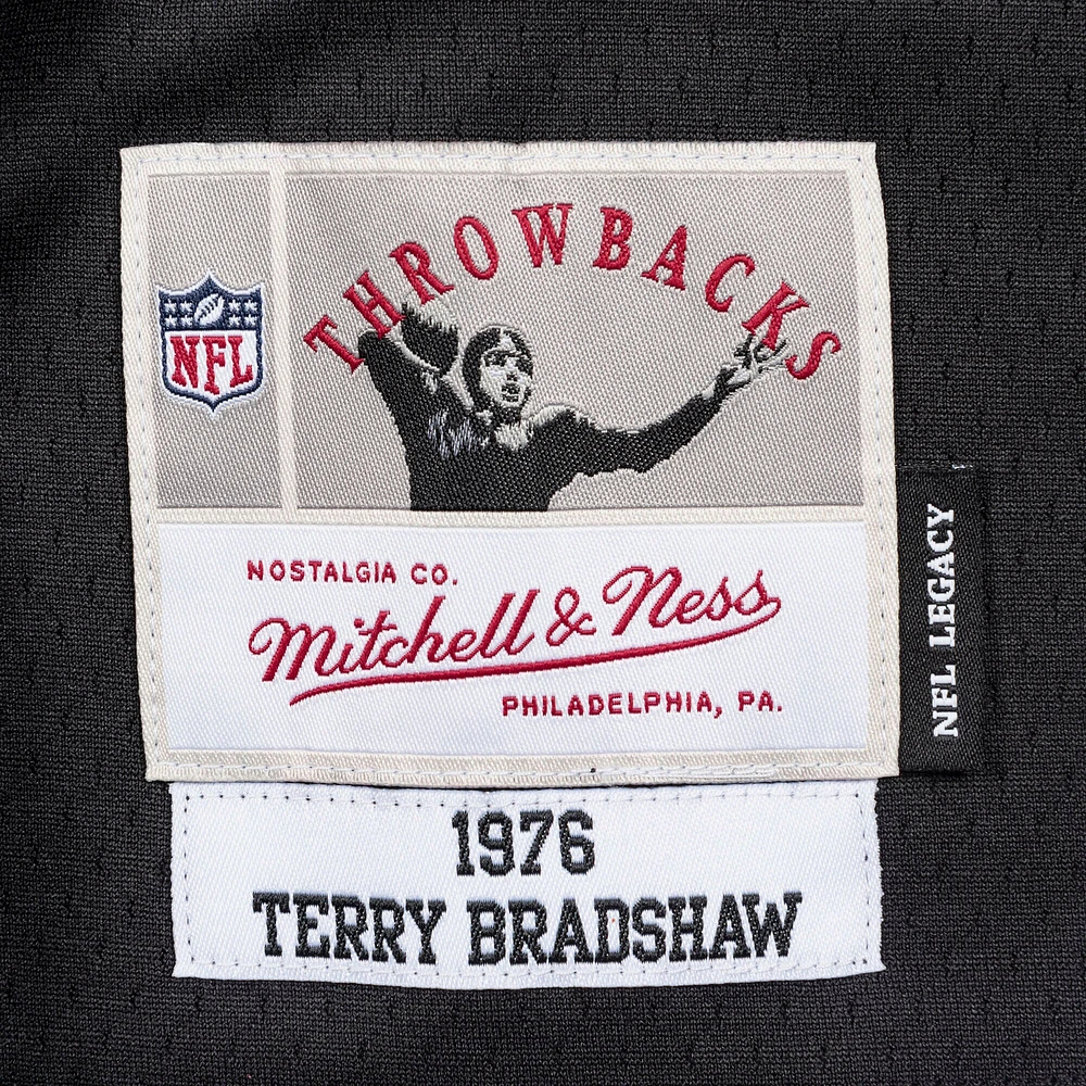 Men's Mitchell & Ness Terry Bradshaw Black Pittsburgh Steelers Legacy Replica Jersey