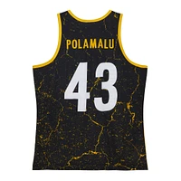 Débardeur noir Mitchell & Ness Troy Polamalu Pittsburgh Steelers 2007 Player Burst pour hommes