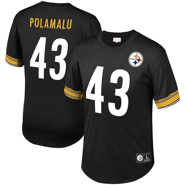 Mitchell & Ness Youth Mitchell & Ness Troy Polamalu Black Pittsburgh  Steelers Retired Retro Player Name & Number T-Shirt