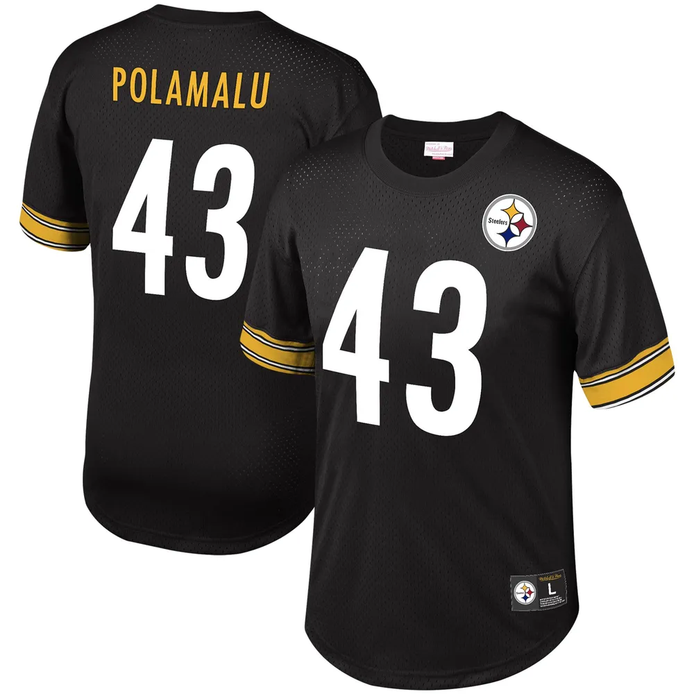 Troy Polamalu Pittsburgh Steelers Mitchell & Ness Big & Tall Retired Player  Name & Number Long Sleeve Top - Black