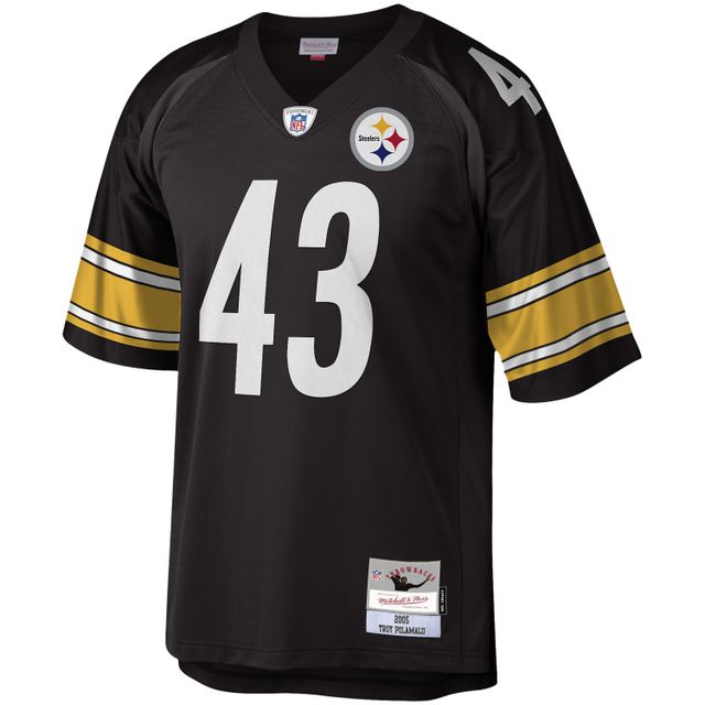 Mitchell & Ness Troy Polamalu pour homme Black Pittsburgh Steelers Retired Player Replica - Maillot