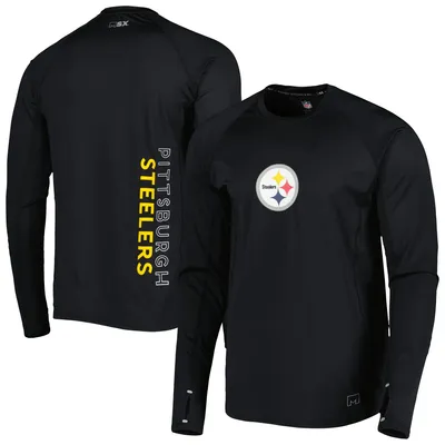 Pittsburgh Steelers MSX by Michael Strahan Interval Long Sleeve Raglan T-Shirt - Black