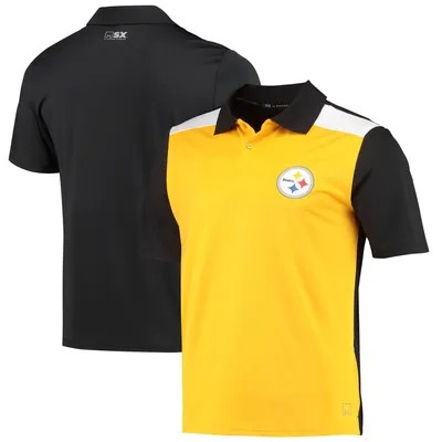 PITTSBURGH STEELERS GOLF POLO SHIRT BLACK GOLD MENS LARGE NFL TEAM APPAREL