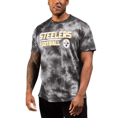 Men's MSX by Michael Strahan Gray Pittsburgh Steelers Tie-Dye Recovery T-Shirt