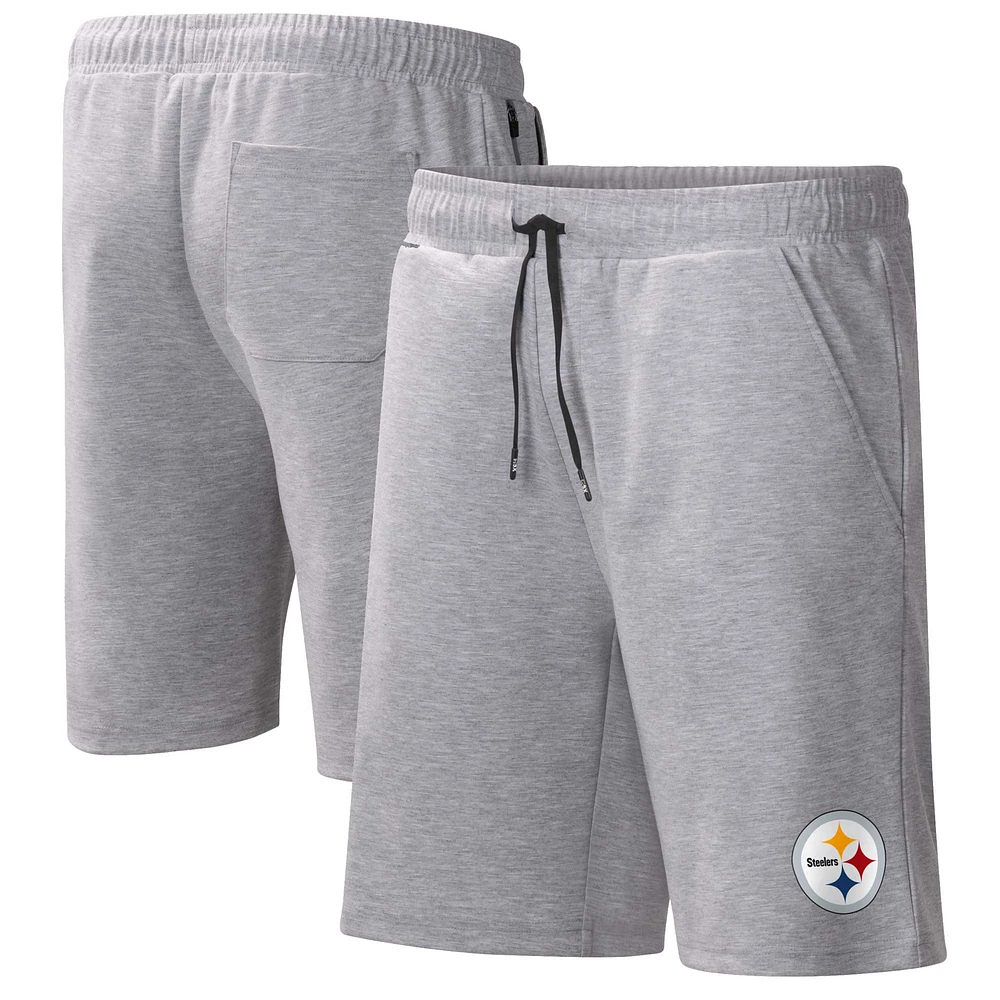 Men's MSX by Michael Strahan Heather Gray Pittsburgh Steelers Trainer Shorts