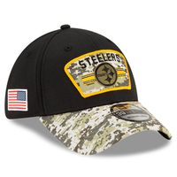 Men's New Era Black/Camo Pittsburgh Steelers 2021 Salute To Service - 39THIRTY Flex Hat