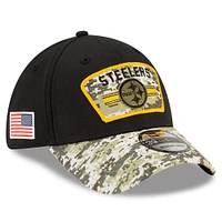 Men's New Era Black/Camo Pittsburgh Steelers 2021 Salute To Service - 39THIRTY Flex Hat