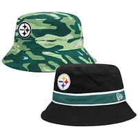 Bob réversible New Era Pittsburgh Steelers pour homme, noir/camouflage