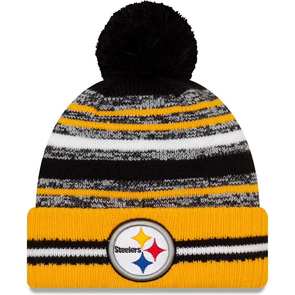 Vintage Pittsburgh Steelers Pom Knit Winter Hat Cap Adult OSFA Steelers  Patch |