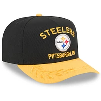 Casquette snapback 9FIFTY A-Frame noire/dorée pour homme des Pittsburgh Steelers, draft NFL 2025, New Era