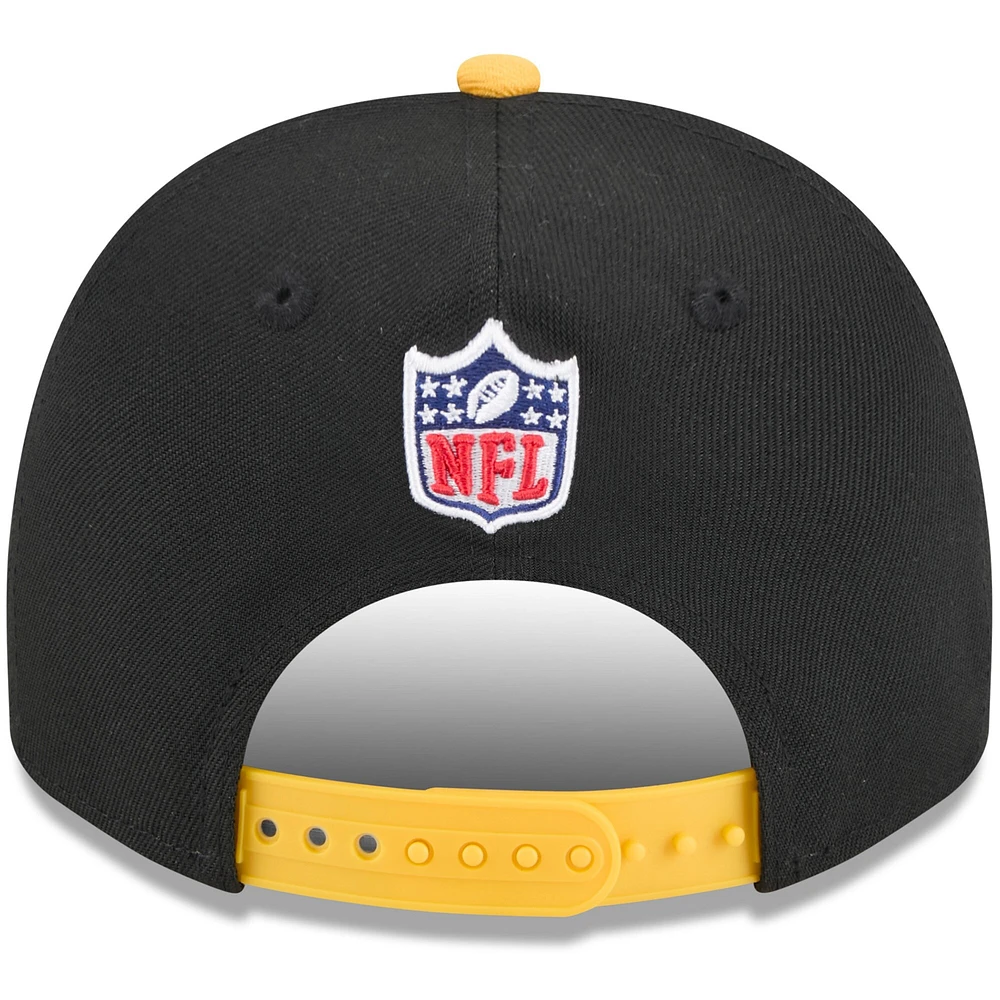 Casquette snapback 9FIFTY A-Frame noire/dorée pour homme des Pittsburgh Steelers, draft NFL 2025, New Era