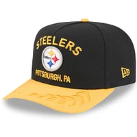 Casquette snapback 9FIFTY A-Frame noire/dorée pour homme des Pittsburgh Steelers, draft NFL 2025, New Era