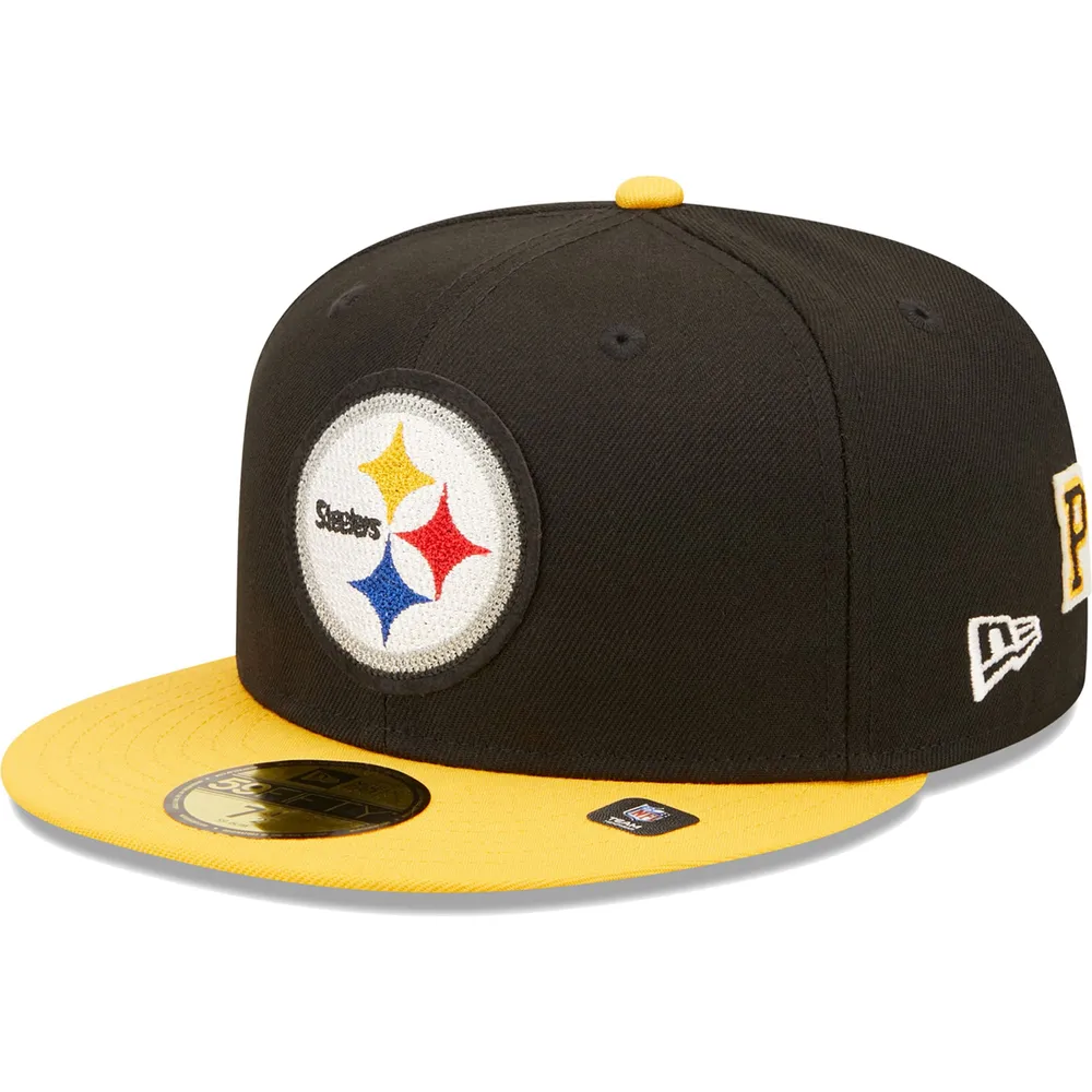 Casquette ajustée 59FIFTY des Pittsburgh Steelers du Super Bowl XLIII Letterman New Era pour homme, noir/doré