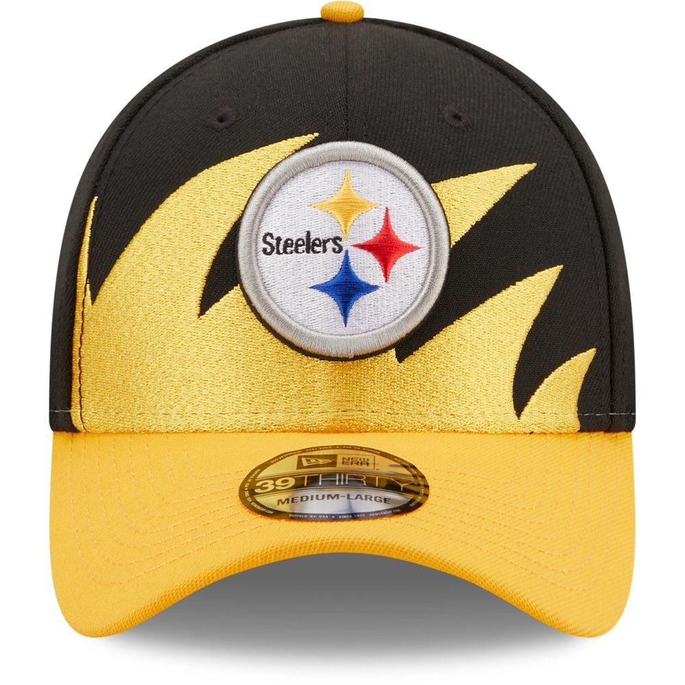 Men's New Era Black/Gold Pittsburgh Steelers Surge 39THIRTY - Flex Hat