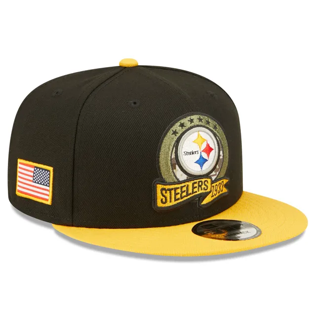 New Era Pittsburgh Steelers 2022 Sideline 9FIFTY Ink Dye Snapback Hat Black