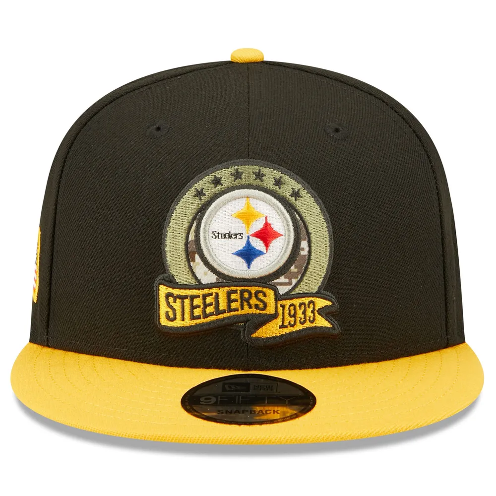 New Era Men's New Era Black/Yellow Pittsburgh Steelers 2022 Salute