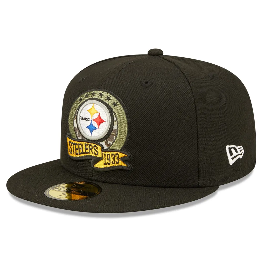 Pittsburgh Steelers 2022 SALUTE-TO-SERVICE Black Fitted Hat