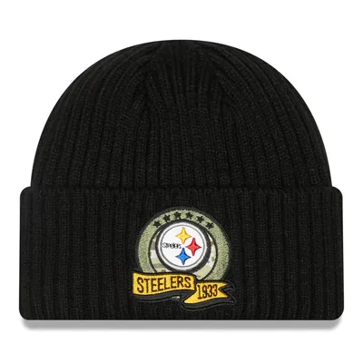 Men's New Era Black Pittsburgh Steelers 2022 Salute To Service Knit Hat 