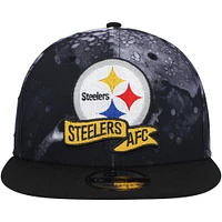 Men's New Era Black Pittsburgh Steelers 2022 Sideline - 9FIFTY Ink Dye Snapback Hat