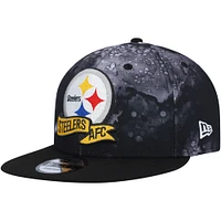 Men's New Era Black Pittsburgh Steelers 2022 Sideline - 9FIFTY Ink Dye Snapback Hat