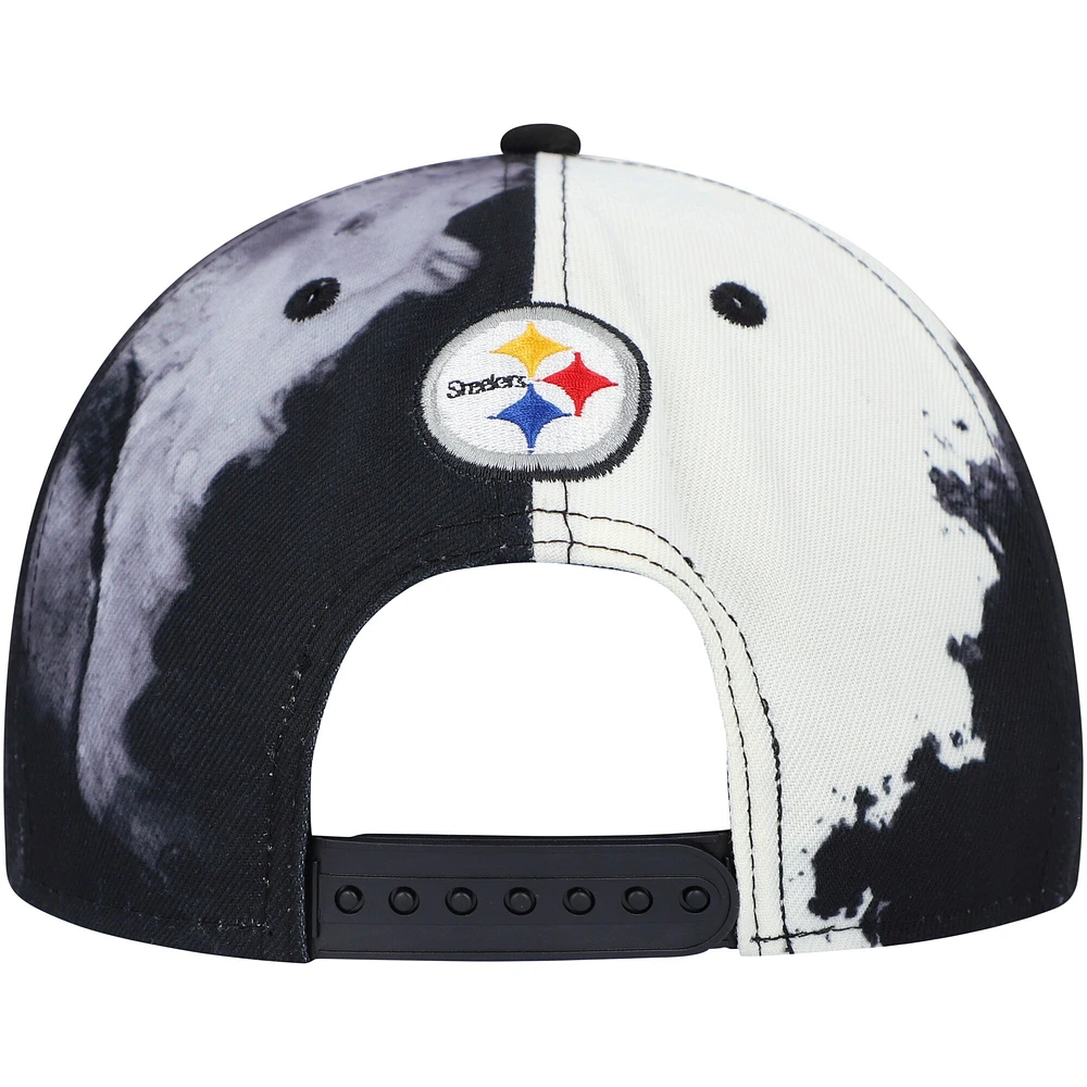 Men's New Era Black Pittsburgh Steelers 2022 Sideline - 9FIFTY Ink Dye Snapback Hat