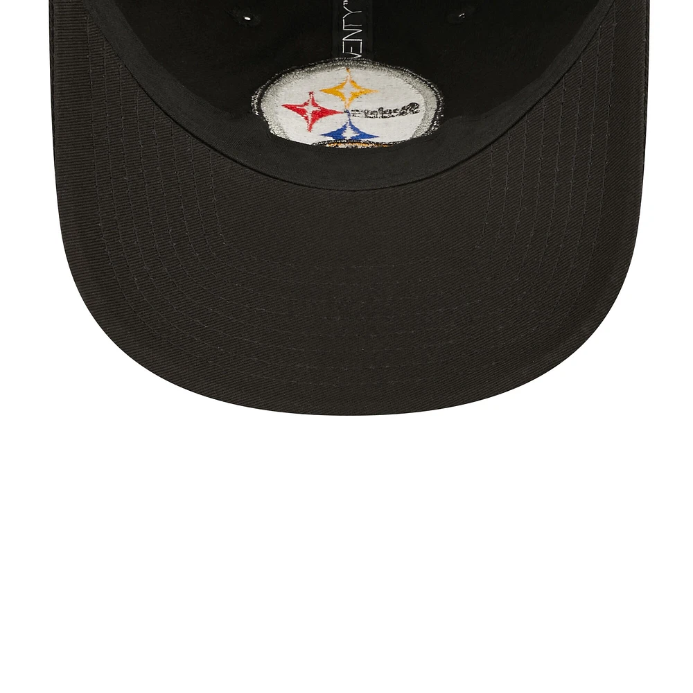 Ligne de touche 2022 Pittsburgh Steelers New Era pour homme - Noir - Casquette réglable couleur équipe 9TWENTY