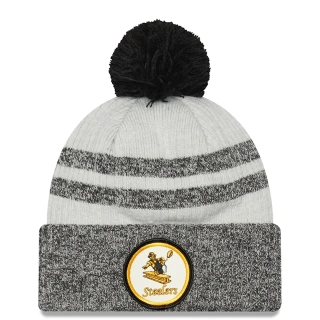 Pittsburgh Steelers New Era Youth Retro Cuffed Knit Hat with Pom