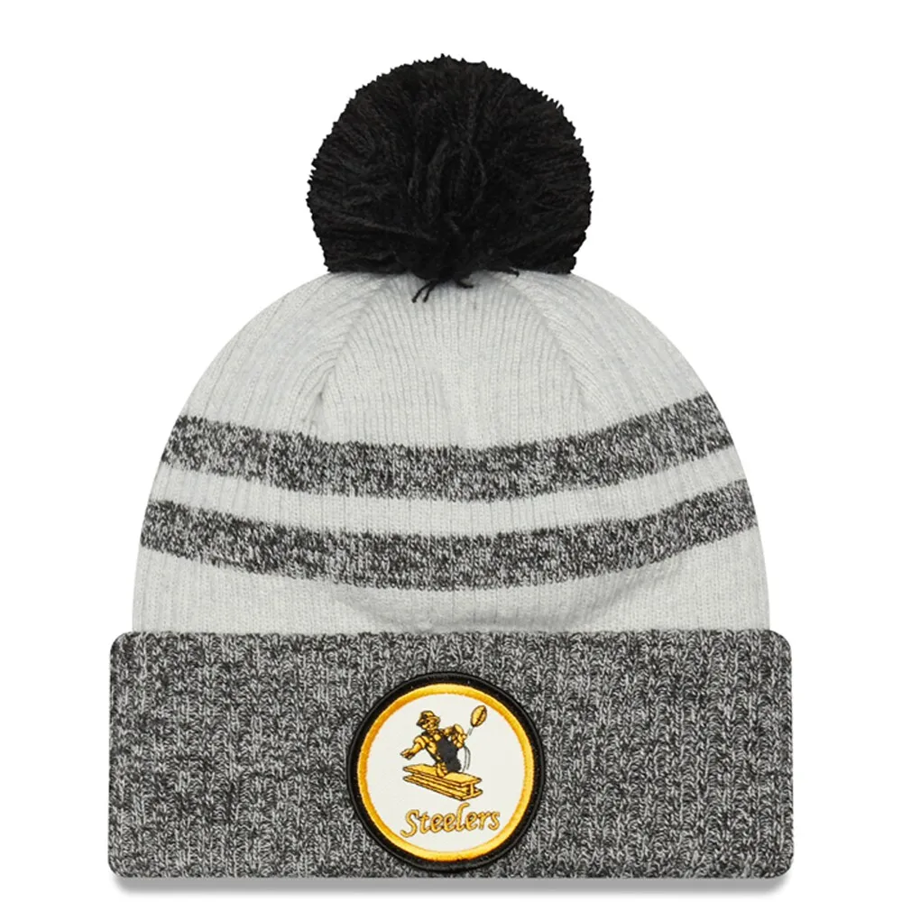 Lids Pittsburgh Steelers New Era 2022 Sideline Historic Cuffed Pom Knit Hat  - Black