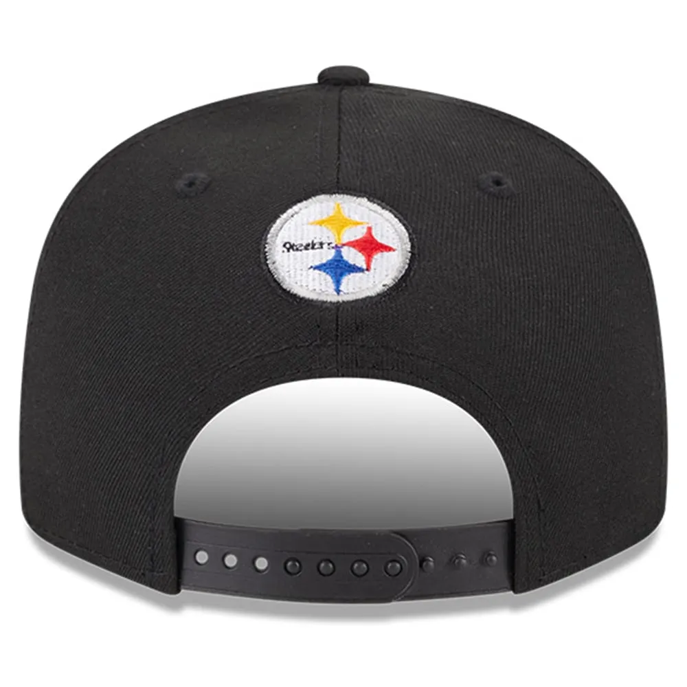 : Fan Favorite Men's Black/White Pittsburgh Steelers Gannon  Snapback Hat : Sports & Outdoors