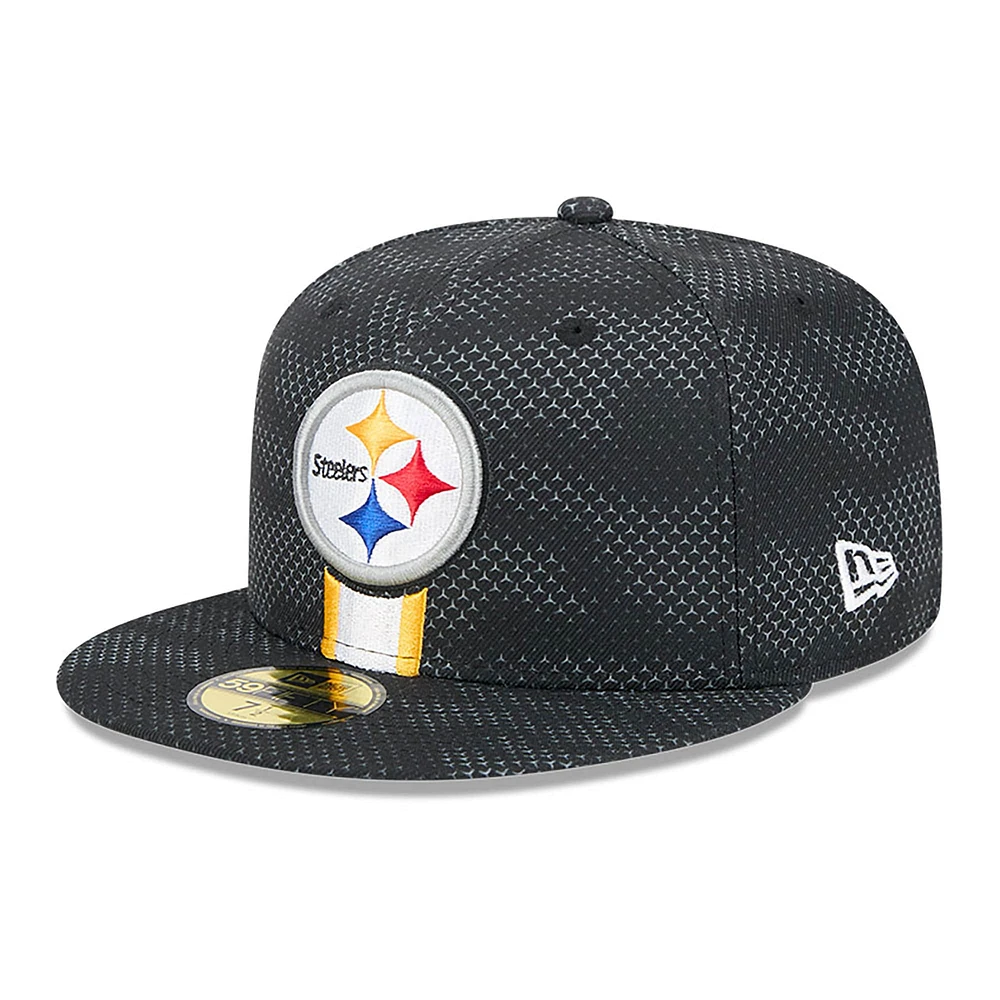 Casquette ajustée 59FIFTY Pittsburgh Steelers 2024 Sideline New Era noire pour hommes