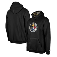 Sweat à capuche carreaux Pittsburgh Steelers 3rd Down noir New Era pour homme