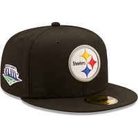 Men's New Era Black Pittsburgh Steelers 6x Super Bowl Champions 59FIFTY Fitted Hat