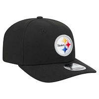 Casquette extensible à bouton-pression 9SEVENTY noire des Pittsburgh Steelers de New Era pour homme